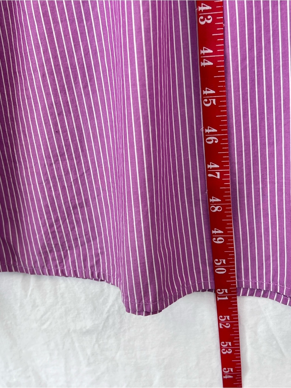 Loft Striped Poplin Midi Dress XL Lavender Purple Cotton Casual Boat Neck Preppy - Picture 11 of 13